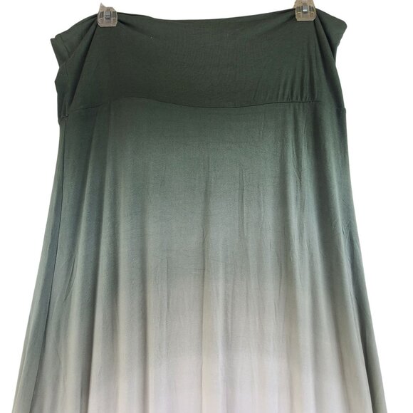 NEW LuLaRoe 3XL Green to White Ombré Slinky Rayon Fabric Maxi Skirt Dress - Picture 4 of 10